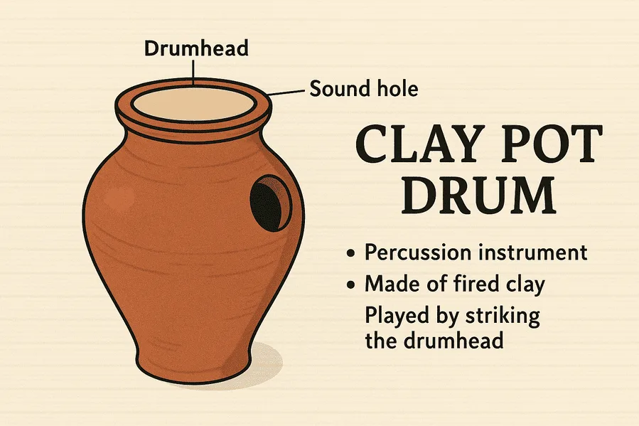 Clay pot drum showcasing traditional craftsmanship and musical resonance.