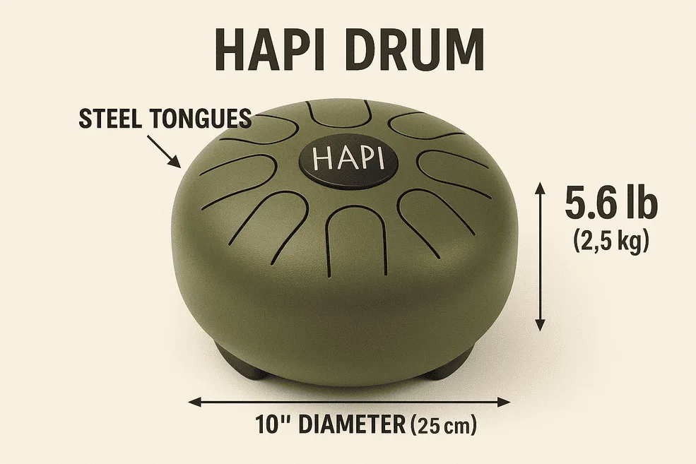 Unique and colorful Hapi drum showcasing its intricate design and soothing sound.