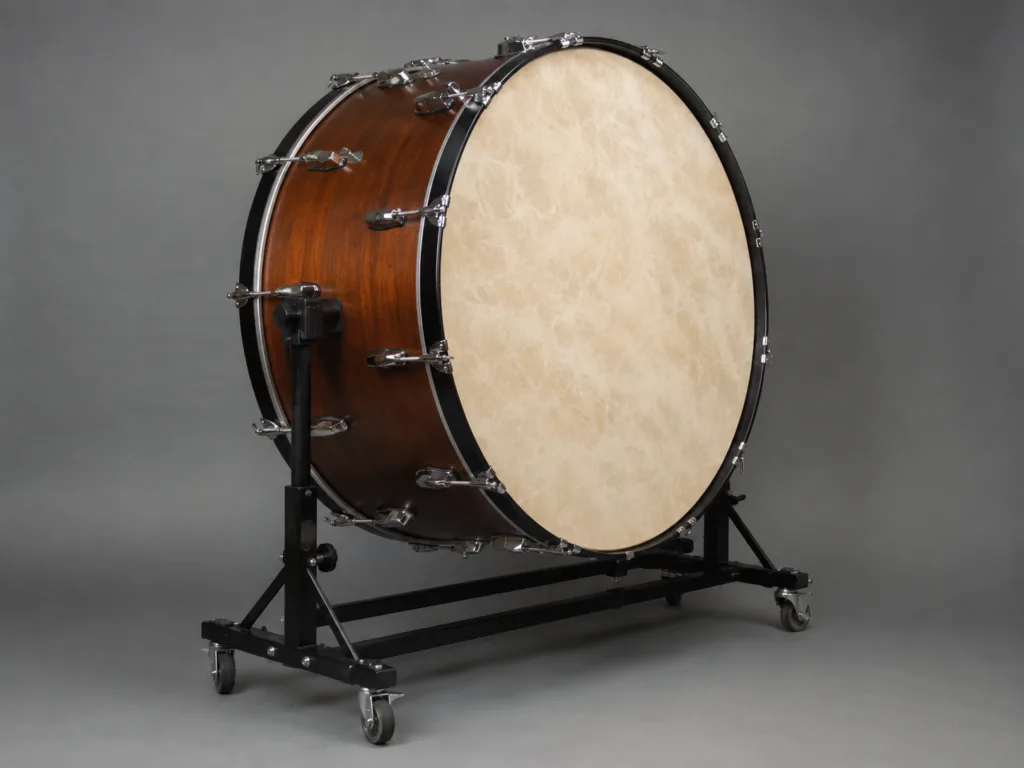 Concert bass drum with rich tone and vibrant sound for orchestras and ensembles.