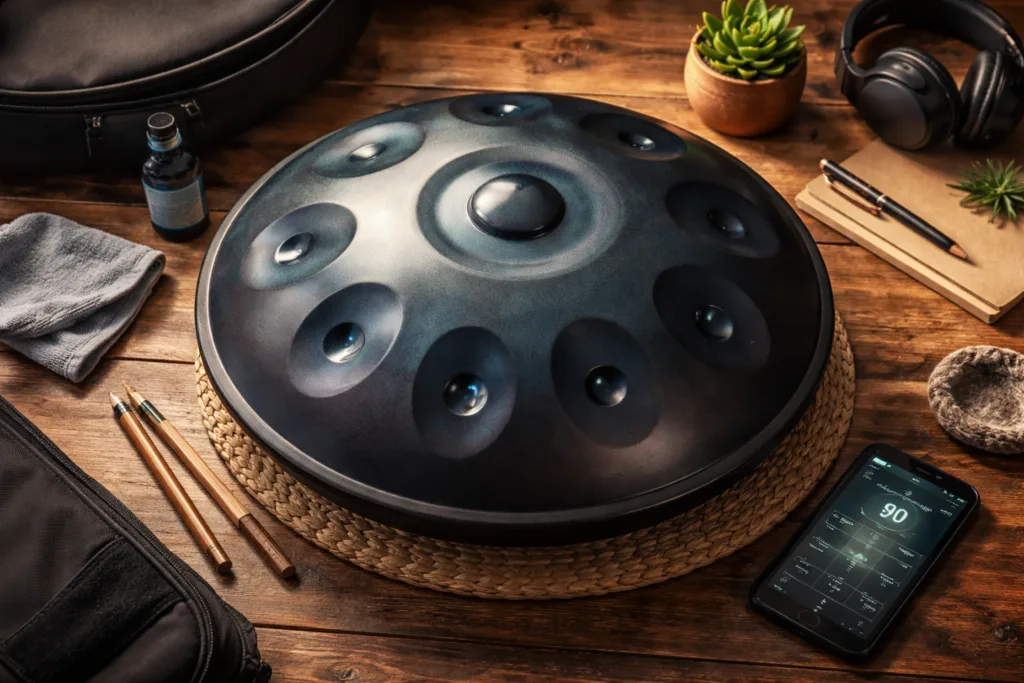 Handpan instrument showcasing unique design and soothing sounds.