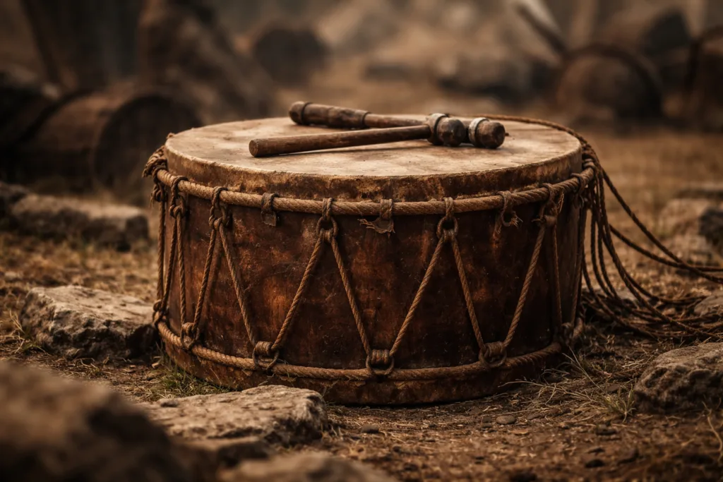Ancient Anatolian war drums used in historical military ceremonies and cultural rituals.