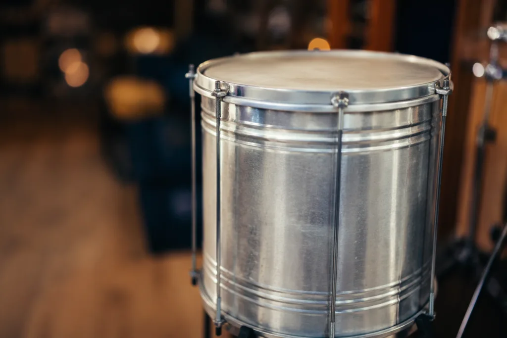 Surdo drum used as the deep bass foundation in Brazilian samba music.